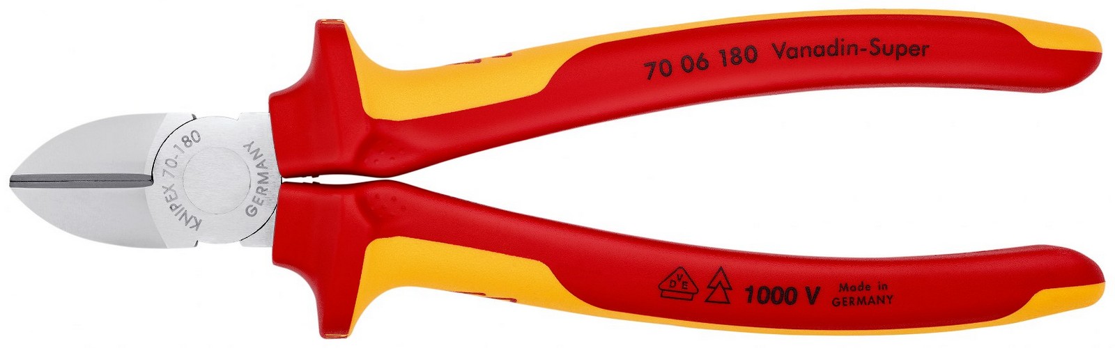 Knipex 70 06 180 Bočne sečice izolovane, VDE, hromirane 180 mm (70 06 180)